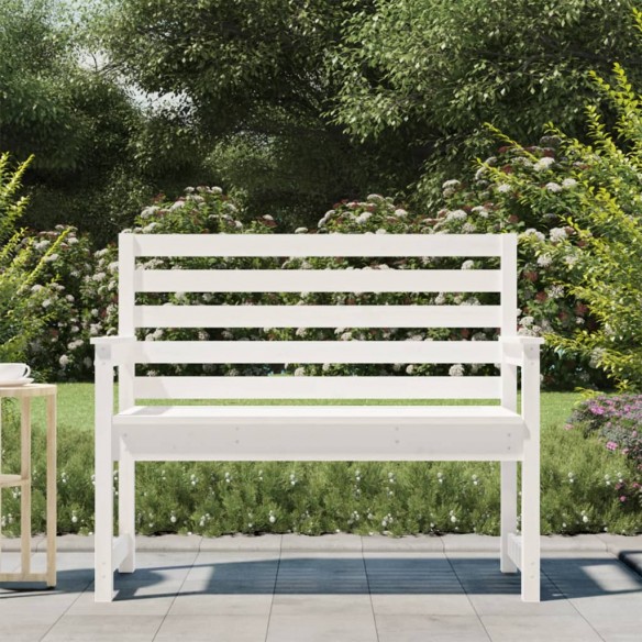 Banc de jardin blanc 109x48x91,5 cm bois massif de pin