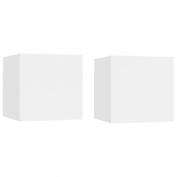 Tables de chevet 2 pcs Blanc 30,5x30x30 cm Aggloméré