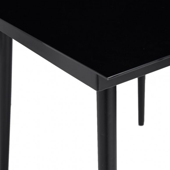 Table à dîner de jardin Noir 200x100x74 cm Acier et verre