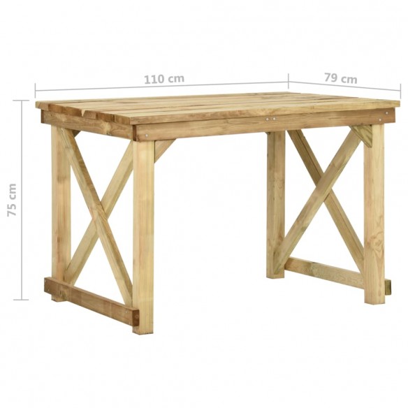 Table de jardin 110x79x75 cm Bois de pin imprégné