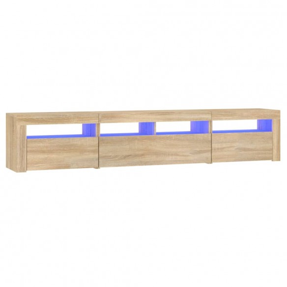 Meuble TV avec lumières LED Chêne sonoma 210x35x40 cm