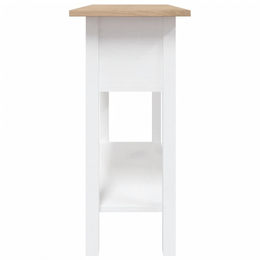 Table console Gamme Corona Pin mexicain Blanc 90x34,5x73 cm