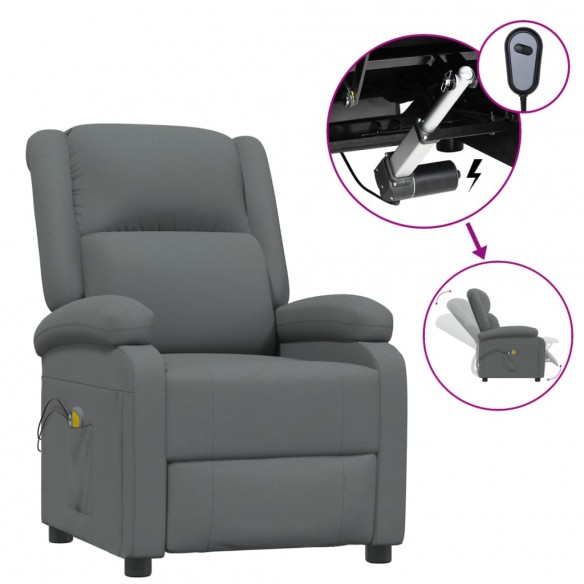 Fauteuil électrique de massage Gris foncé Tissu