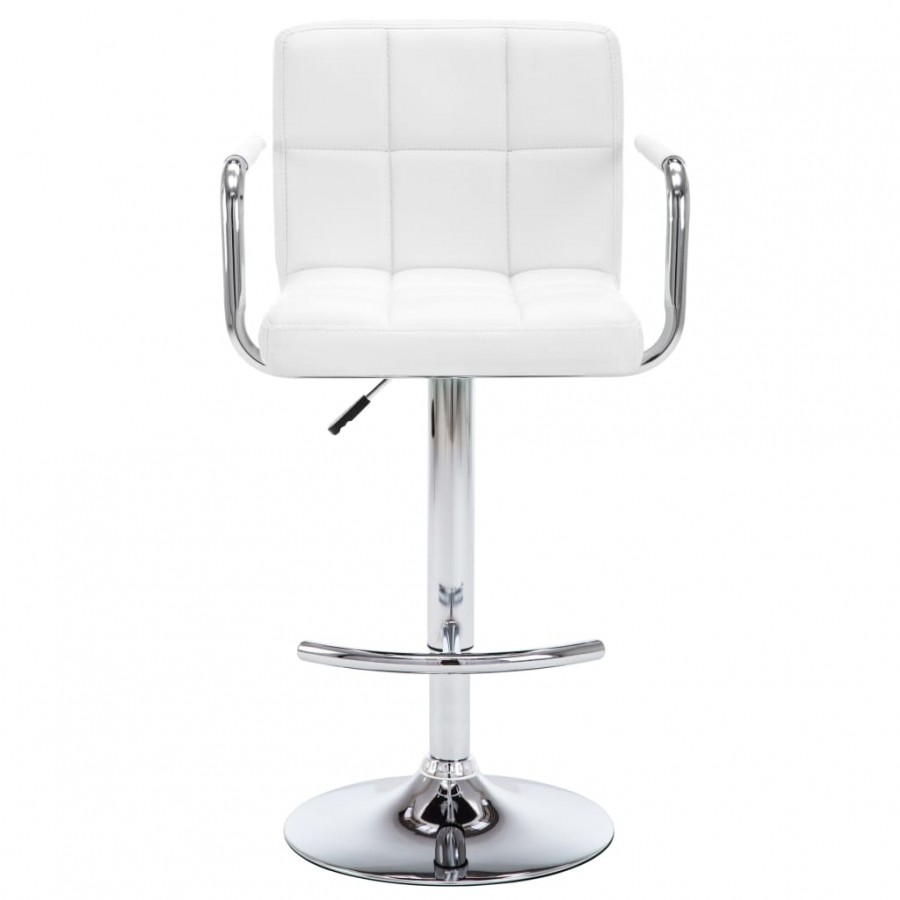 Tabourets de bar lot de 2 blanc similicuir