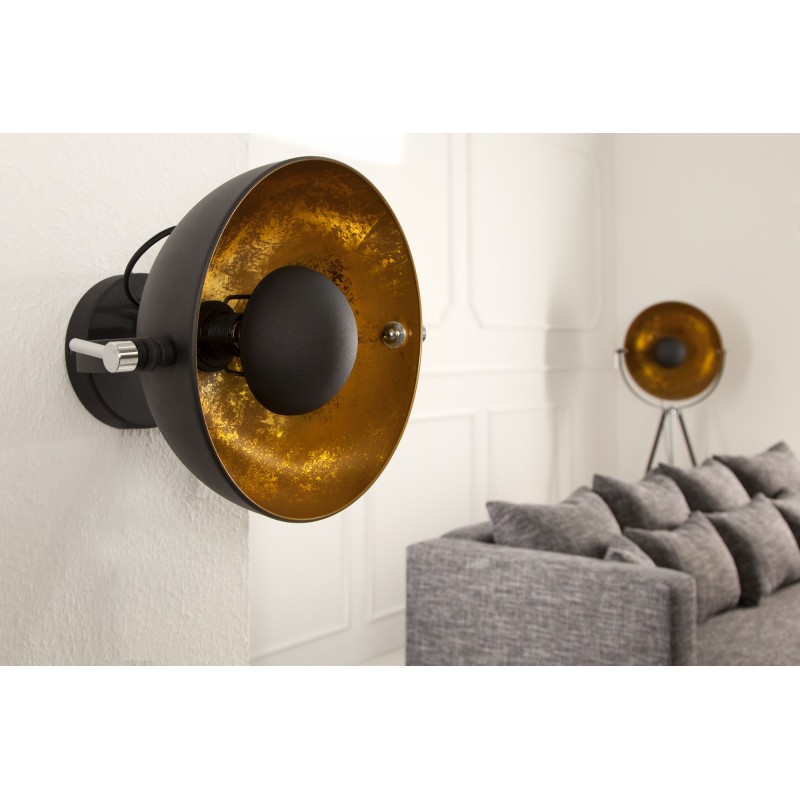 Applique murale en acier inoxydable coloris noir et or Applique murale en acier inoxydable coloris noir et or
