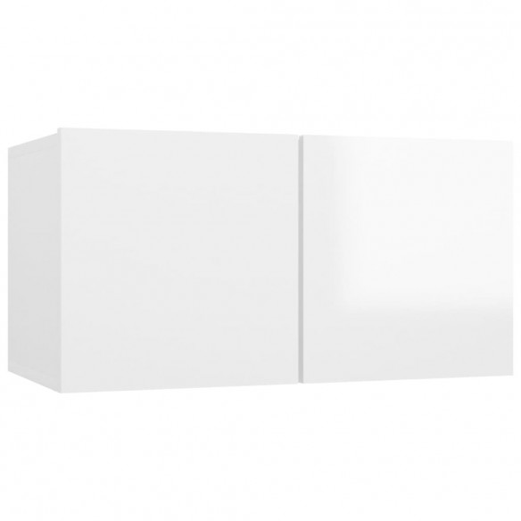 Ensemble de meuble TV 2 pcs Blanc brillant Aggloméré