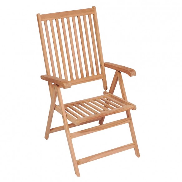 Chaises inclinables de jardin 4 pcs Bois de teck solide