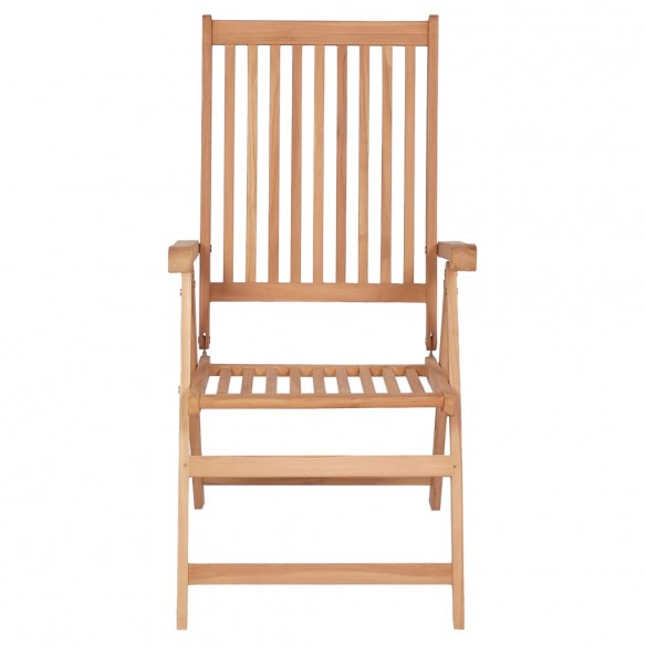 Chaises inclinables de jardin 4 pcs Bois de teck solide