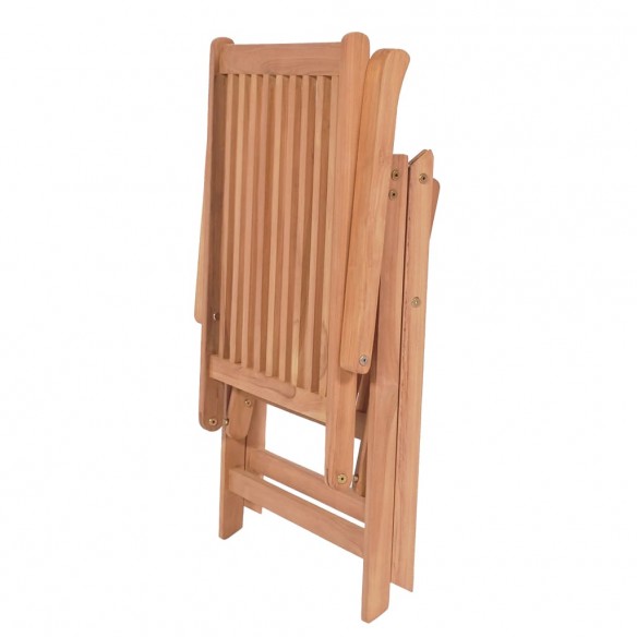 Chaises inclinables de jardin 4 pcs Bois de teck solide