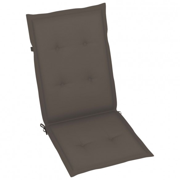 Chaises de jardin 4 pcs avec coussins taupe Bois de teck massif