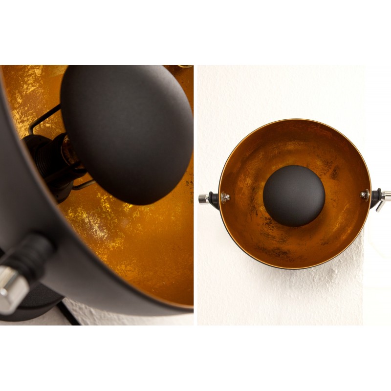 Applique murale en acier inoxydable coloris noir et or Applique murale en acier inoxydable coloris noir et or