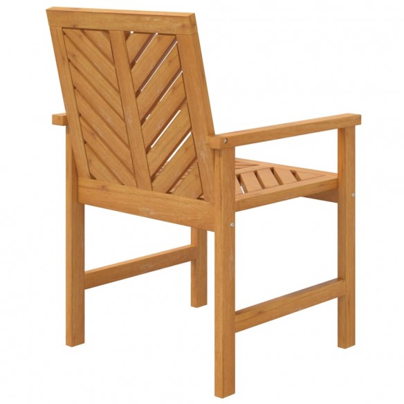 Chaises à dîner de jardin 2 pcs bois massif d'acacia