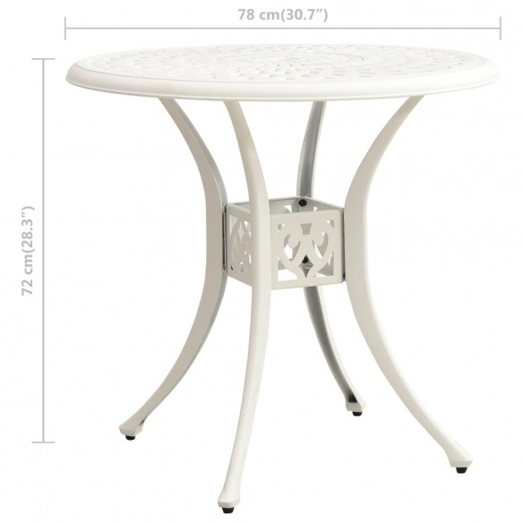 Table de jardin Blanc 78x78x72 cm Aluminium coulé