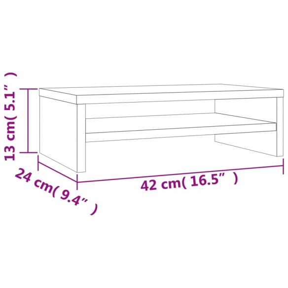 Support de moniteur Chêne sonoma 42 x 24 x 13 cm Aggloméré