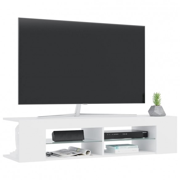 Meuble TV avec lumières LED blanc 135x39x30 cm