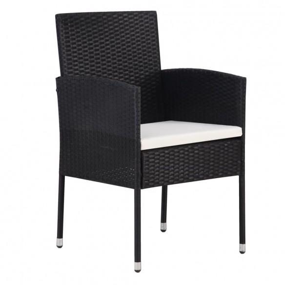 Chaises de jardin 4 pcs Résine tressée Noir