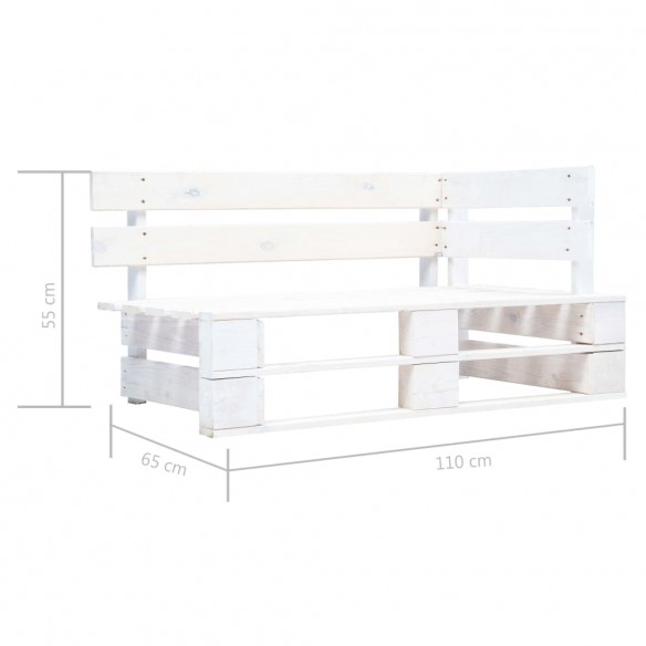 Banc d'angle palette de jardin bois blanc