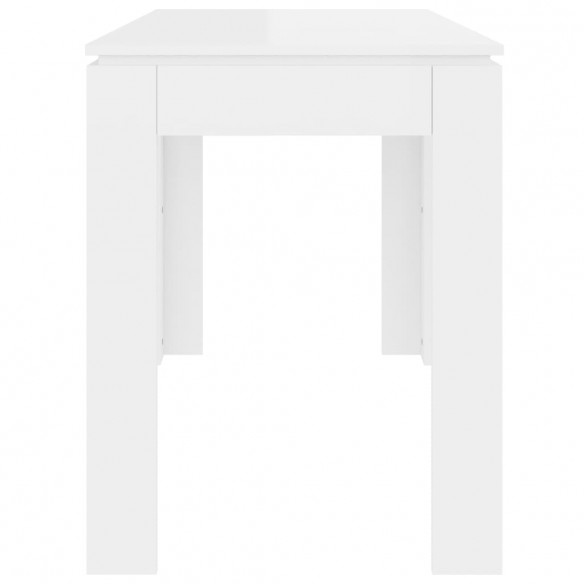 Table de salle à manger Blanc brillant 120x60x76 cm Aggloméré