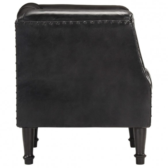 Fauteuil Noir Cuir véritable de chèvre