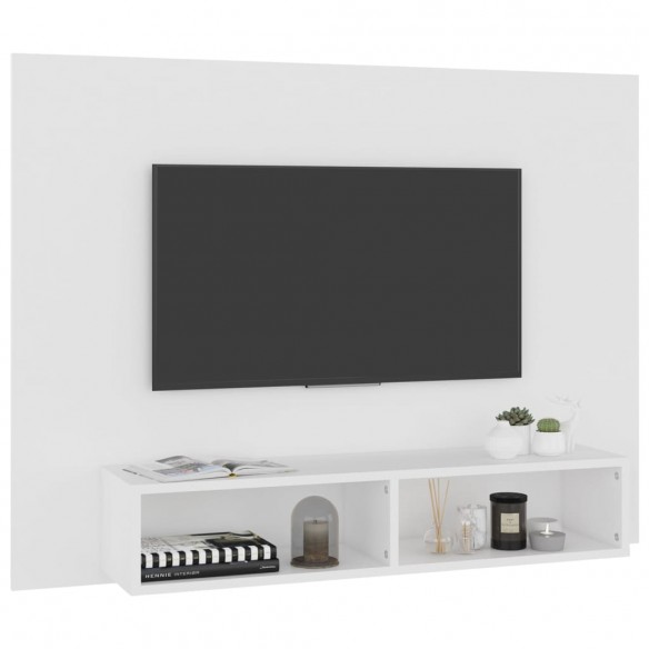 Meuble TV mural Blanc 120x23,5x90 cm Aggloméré