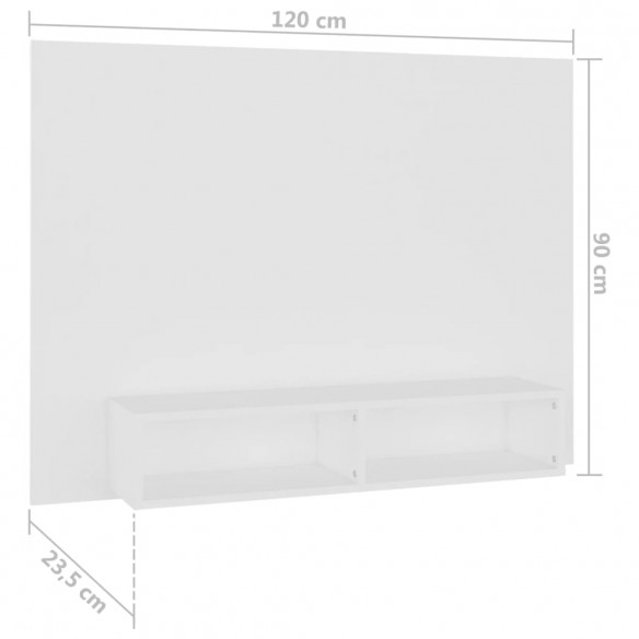 Meuble TV mural Blanc 120x23,5x90 cm Aggloméré