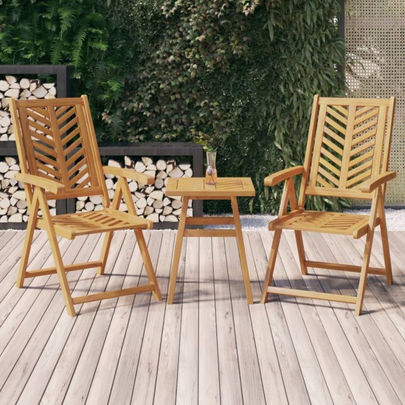 Chaises de jardin inclinables 2 pcs bois massif d'acacia