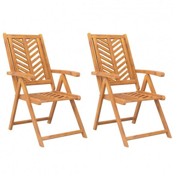 Chaises de jardin inclinables 2 pcs bois massif d'acacia