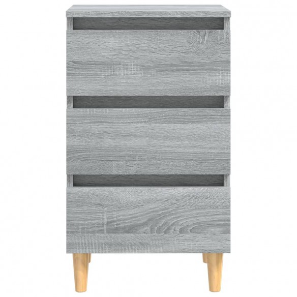 Table de chevet avec pieds en bois Sonoma gris 40x35x69 cm