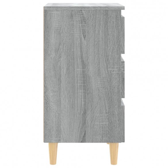 Table de chevet avec pieds en bois Sonoma gris 40x35x69 cm