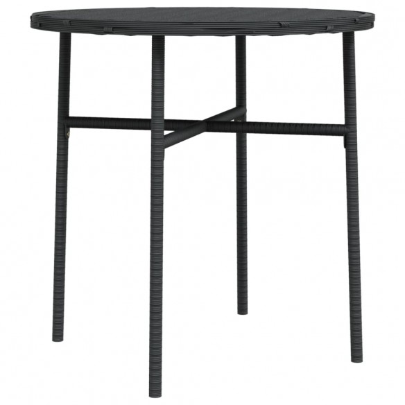 Table à thé Noir 45 cm Résine tressée