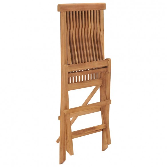 Chaises pliables de jardin 2 pcs Bois de teck solide