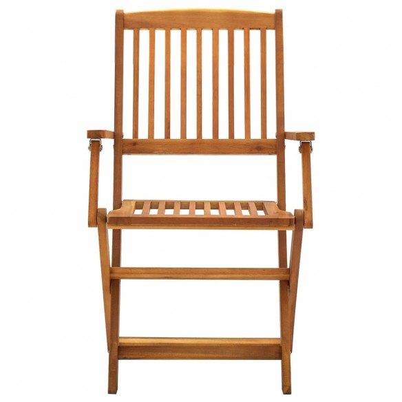 Chaises pliables d'extérieur 2 pcs Bois d'acacia solide