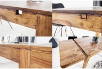 Table à manger extensible 120-200cm  en bois massif de Sheesham