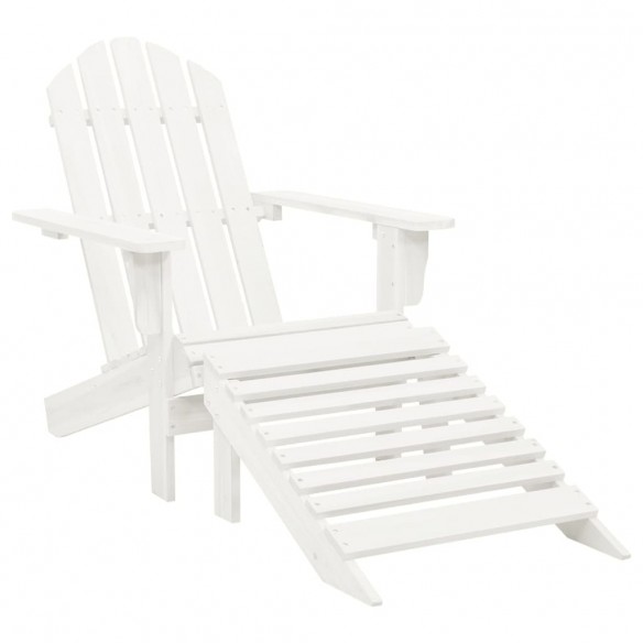 Chaise de jardin avec pouf Bois Blanc