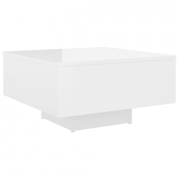 Table basse Blanc brillant 60x60x31,5 cm Aggloméré