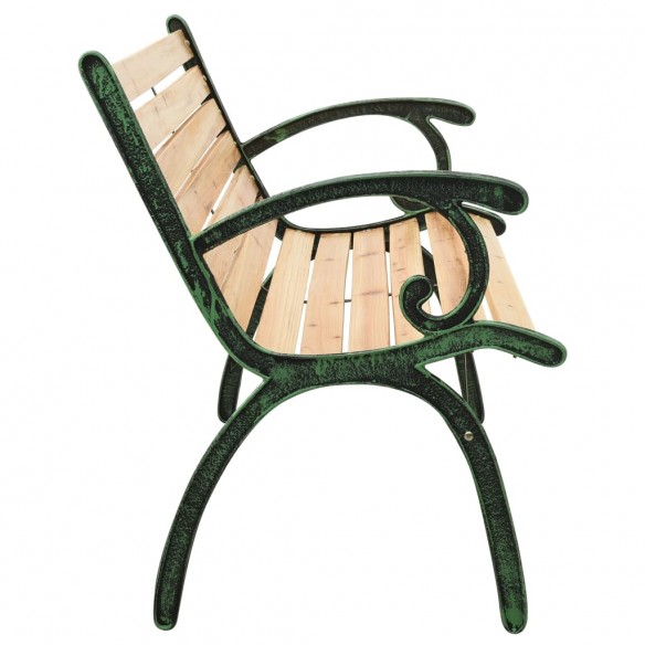 Banc de jardin 123 cm Fonte et bois de sapin massif