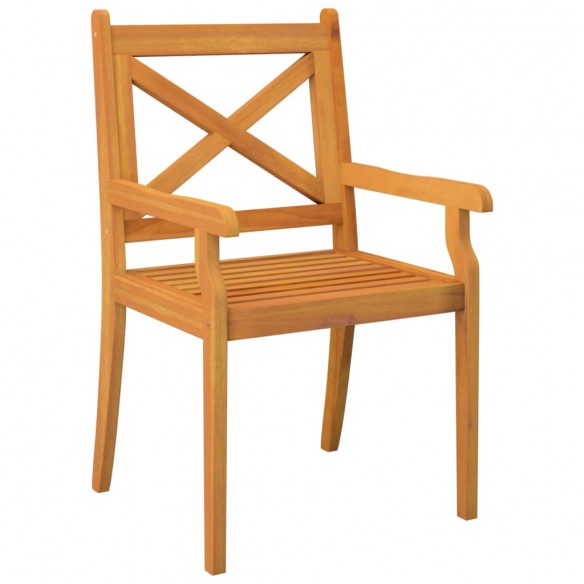 Chaises à dîner d'extérieur 6 pcs Bois d'acacia massif