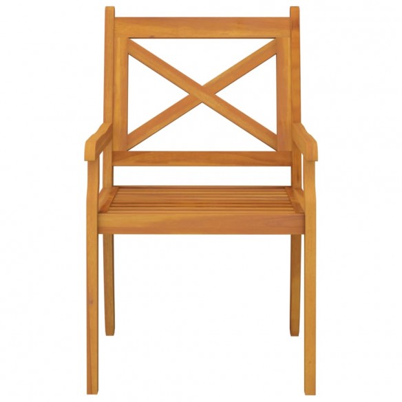 Chaises à dîner d'extérieur 6 pcs Bois d'acacia massif