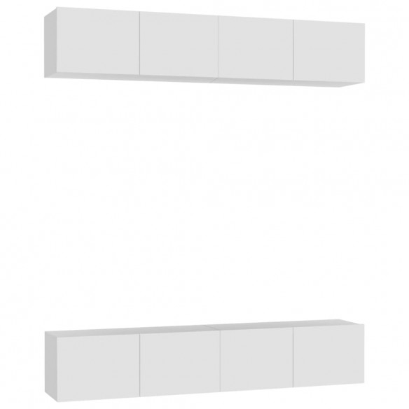 Meubles TV 4 pcs Blanc 80x30x30 cm Aggloméré