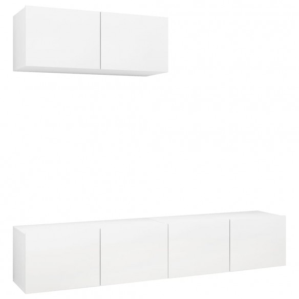 Meubles TV 3 pcs Blanc Aggloméré