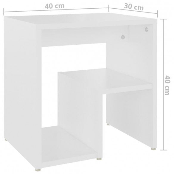Tables de chevet 2 pcs Blanc 40x30x40 cm Aggloméré