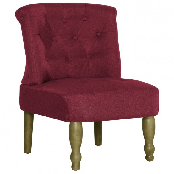 Chaises françaises lot de 2 rouge bordeaux tissu