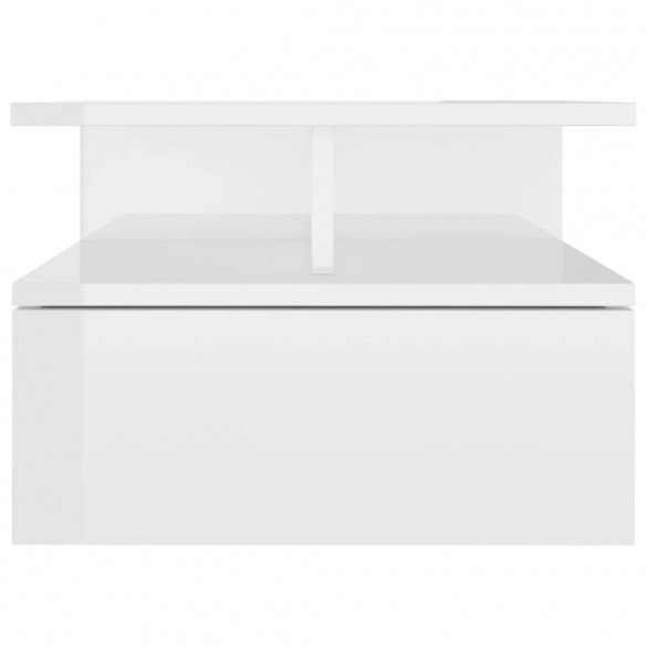 Tables de chevet 2 pcs Blanc brillant 40x31x27 cm Aggloméré