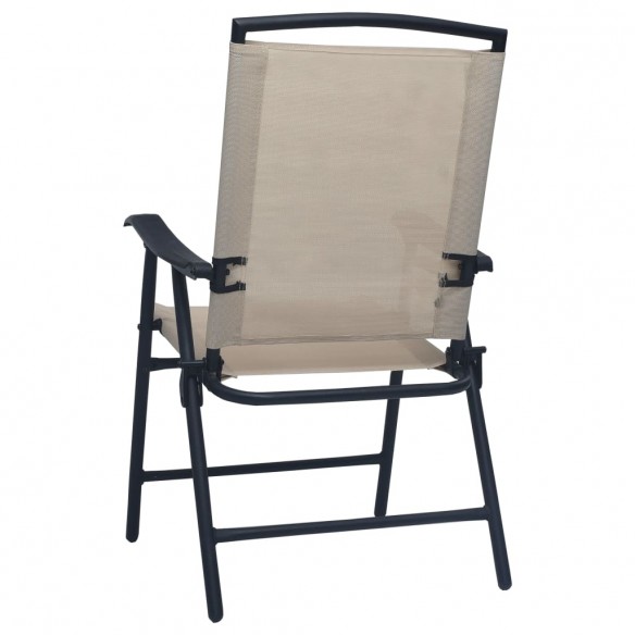 Chaises de jardin pliables 2 pcs Textilène Crème