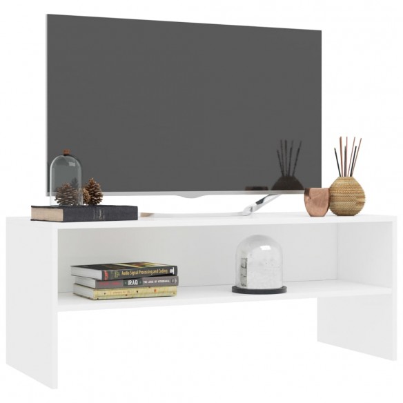 Meuble TV Blanc 100 x 40 x 40 cm Aggloméré