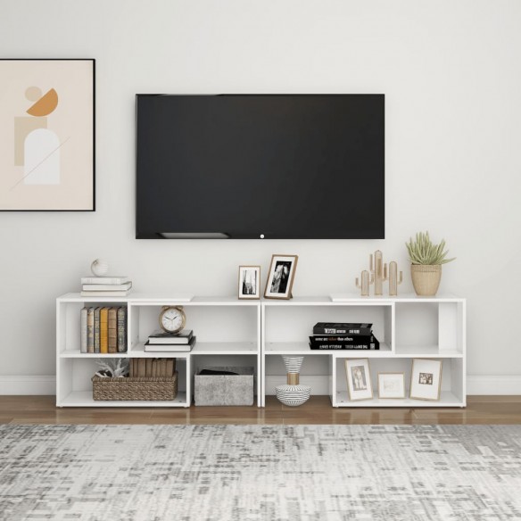 Meuble TV Blanc 149x30x52 cm Aggloméré