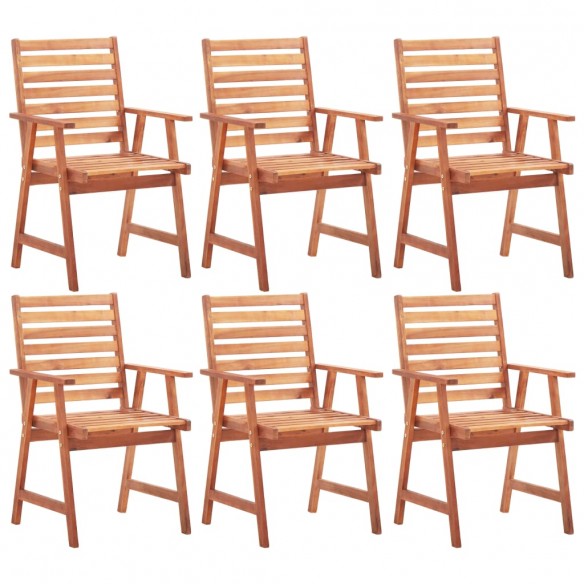 Chaises de salle à manger d'extérieur 6 pcs Acacia massif