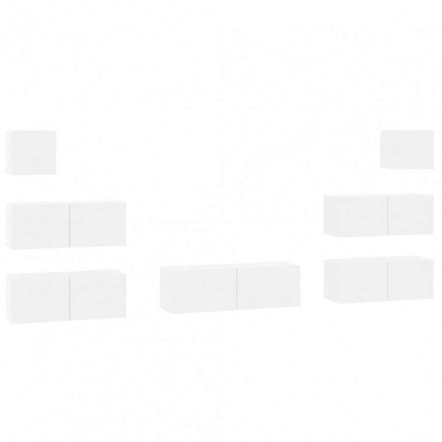 Ensemble de meubles TV 7 pcs Blanc brillant  Ensemble de meubles TV 7 pcs Blanc brillant