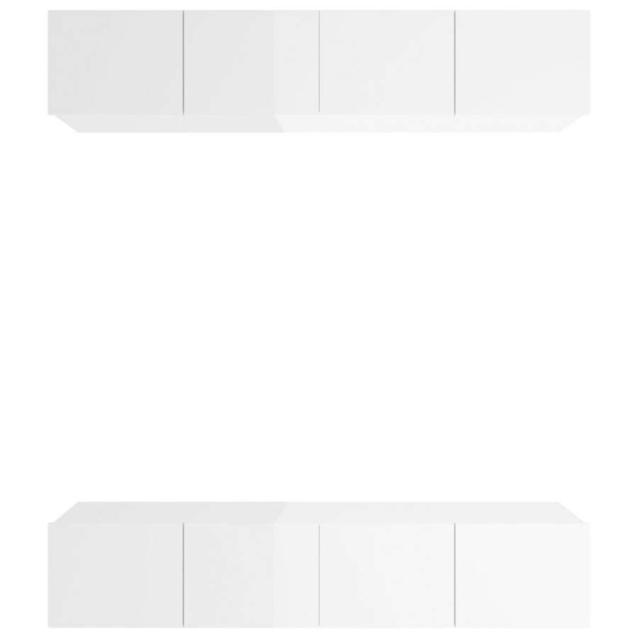 Meubles TV 4 pcs Blanc brillant 80x30x30 cm  Meubles TV 4 pcs Blanc brillant 80x30x30 cm