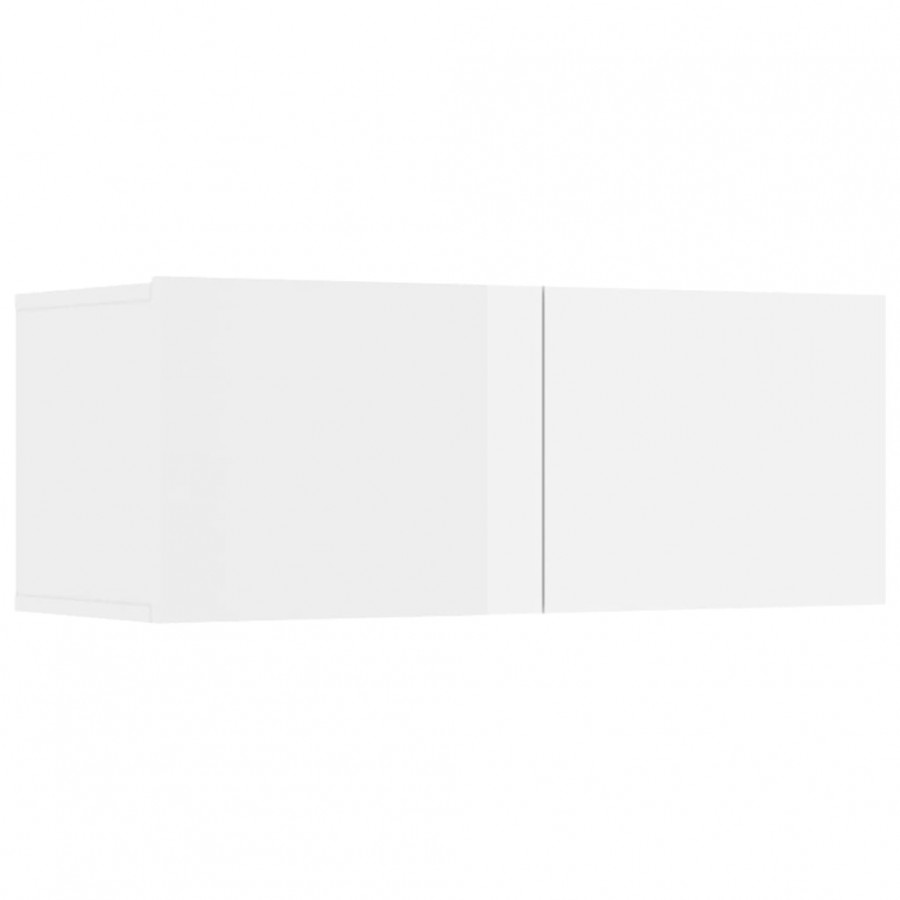 Meubles TV 4 pcs Blanc brillant 80x30x30 cm  Meubles TV 4 pcs Blanc brillant 80x30x30 cm